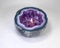Amethyst Handmade Crystal Geode Candle