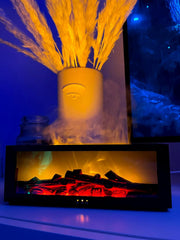Simulation Fireplace Flame Humidifier with Remote Control, LED Light, Timer, and Aromatherapy Diffuser