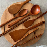 7-Piece Wooden Kitchen Utensil Set – Natural Teak Cooking Tools