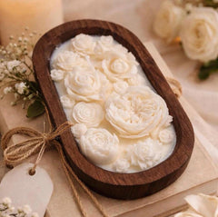 Floral Dough Bowl Candle – Birthday Gift, Wedding Candle