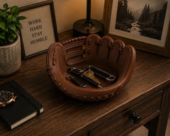 Baseball Glove Bowl, Vintage Baseball Catchall Tray, Sports Desk Organizer