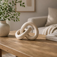 Nordic Style Resin Artistic Knot Ornament - Minimalist Home Decor Sculpture, Abstract Art Interlocking Loops for Living Room Office
