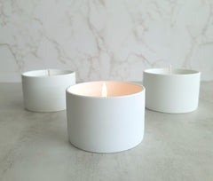 Matte White Ceramic Soy Candle
