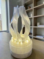 Sculptural Flame Humidifier Diffuser with LED Ambient Light