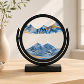 3D Moving Sand Art, 9 Inch Round Sandscape, Flippable Kinetic Desk Decor