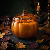 Mystic Pumpkin Candle - 14oz Luxury Fall Scent with Amber Glass Vessel