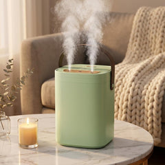1.8L Portable Air Humidifier with 3 Mist Nozzles, Quiet USB Cool Mist Humidifier with Night Light for Bedroom Office