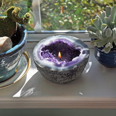 Amethyst Handmade Crystal Geode Candle