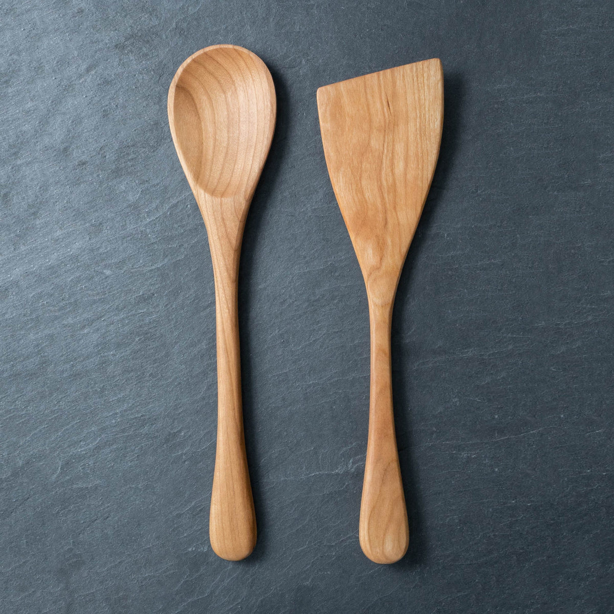 Wooden Spoon and Spatula Set - 12 Inch - Cherry, Maple, Walnut