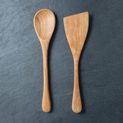 Wooden Spoon and Spatula Set - 12 Inch - Cherry, Maple, Walnut