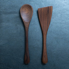 Wooden Spoon and Spatula Set - 12 Inch - Cherry, Maple, Walnut