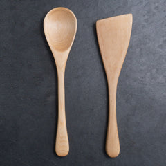 Wooden Spoon and Spatula Set - 12 Inch - Cherry, Maple, Walnut