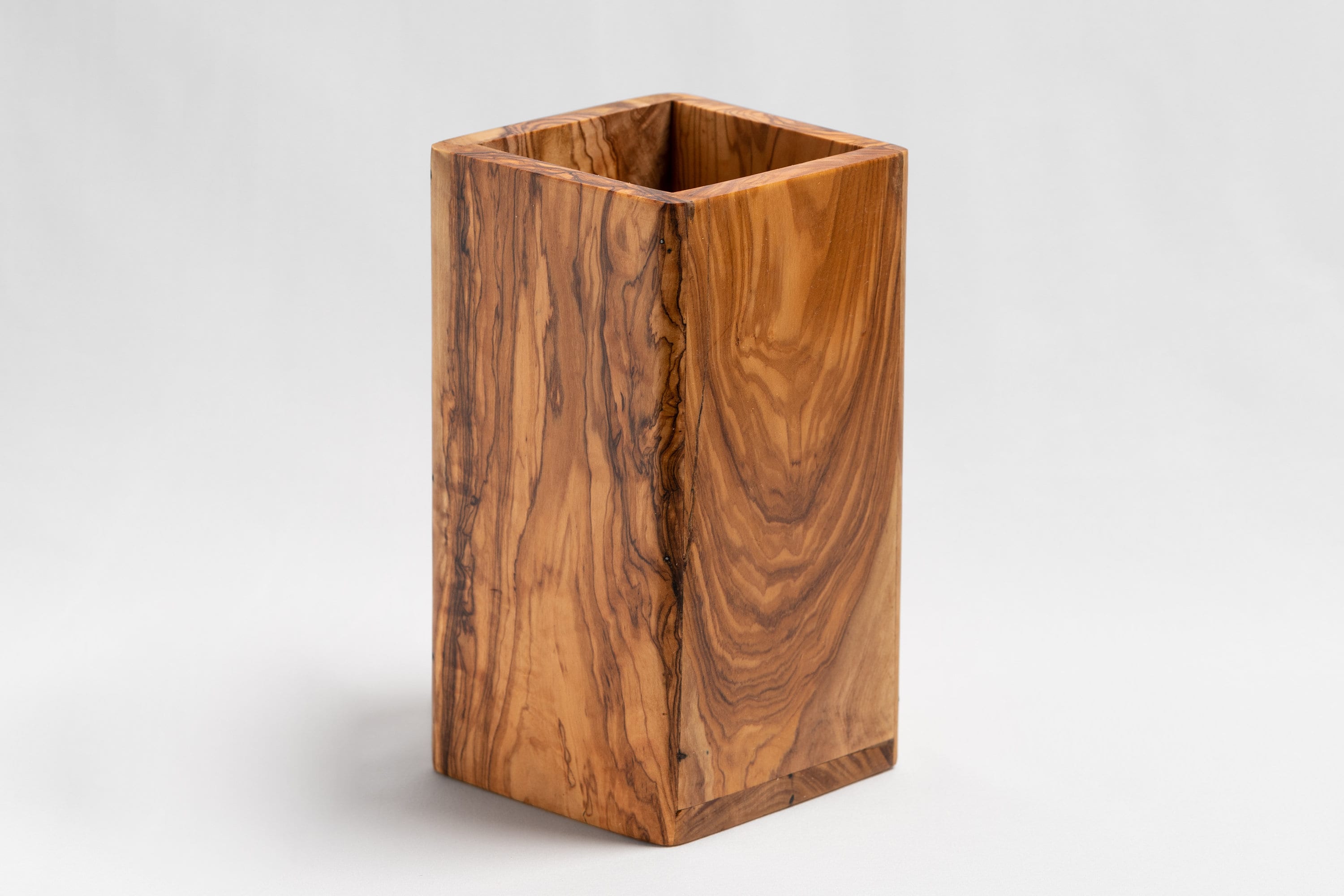 Large Olive Wood Cooking Utensil Holder