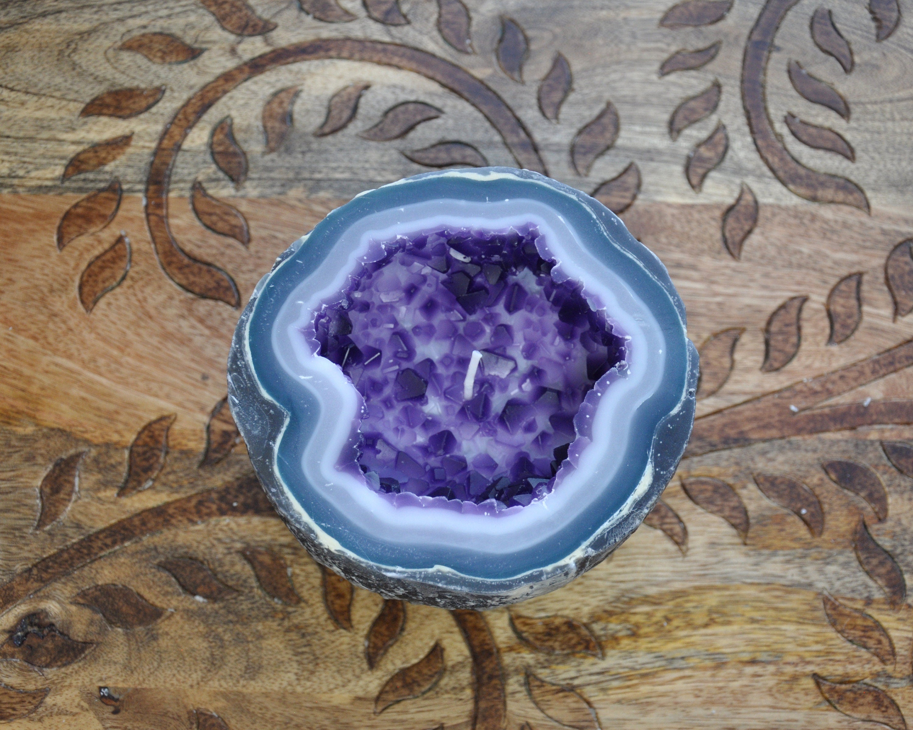 Amethyst Handmade Crystal Geode Candle