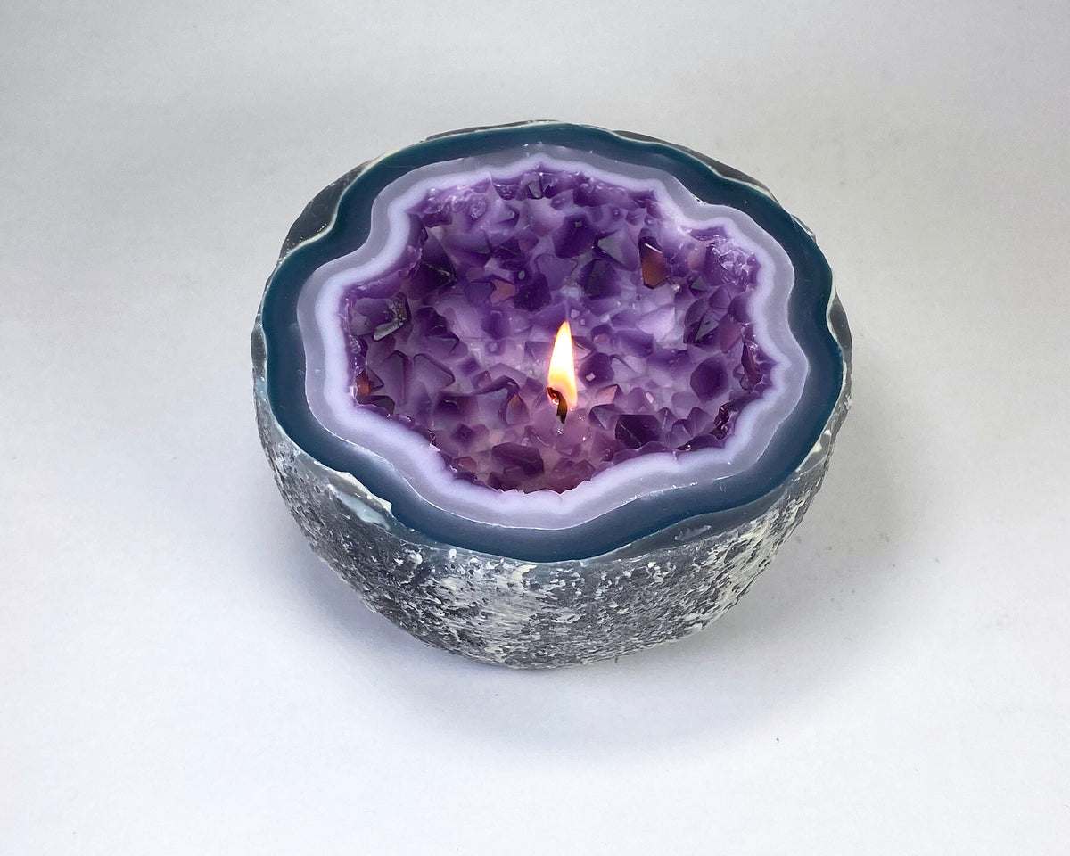 Amethyst Handmade Crystal Geode Candle
