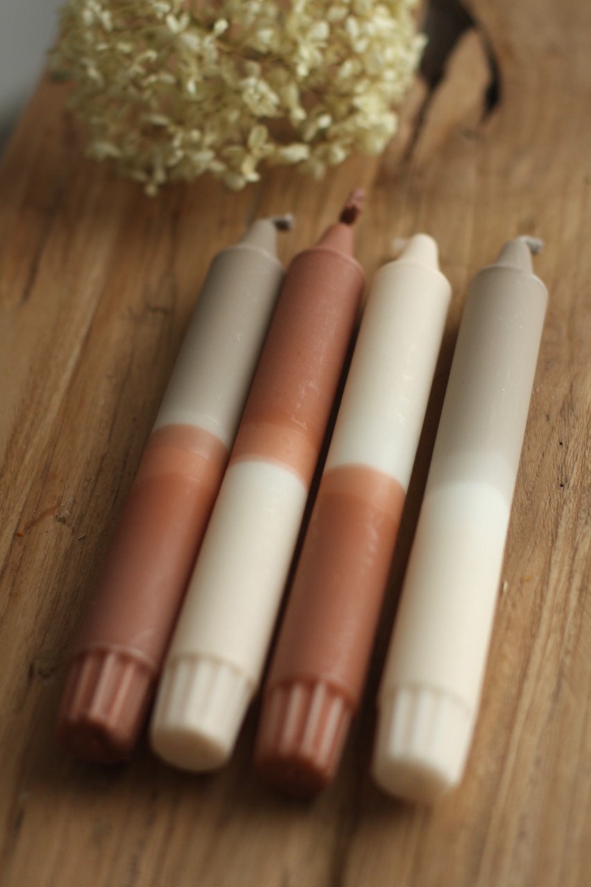 Dip Dye Taper Candles Set of 4