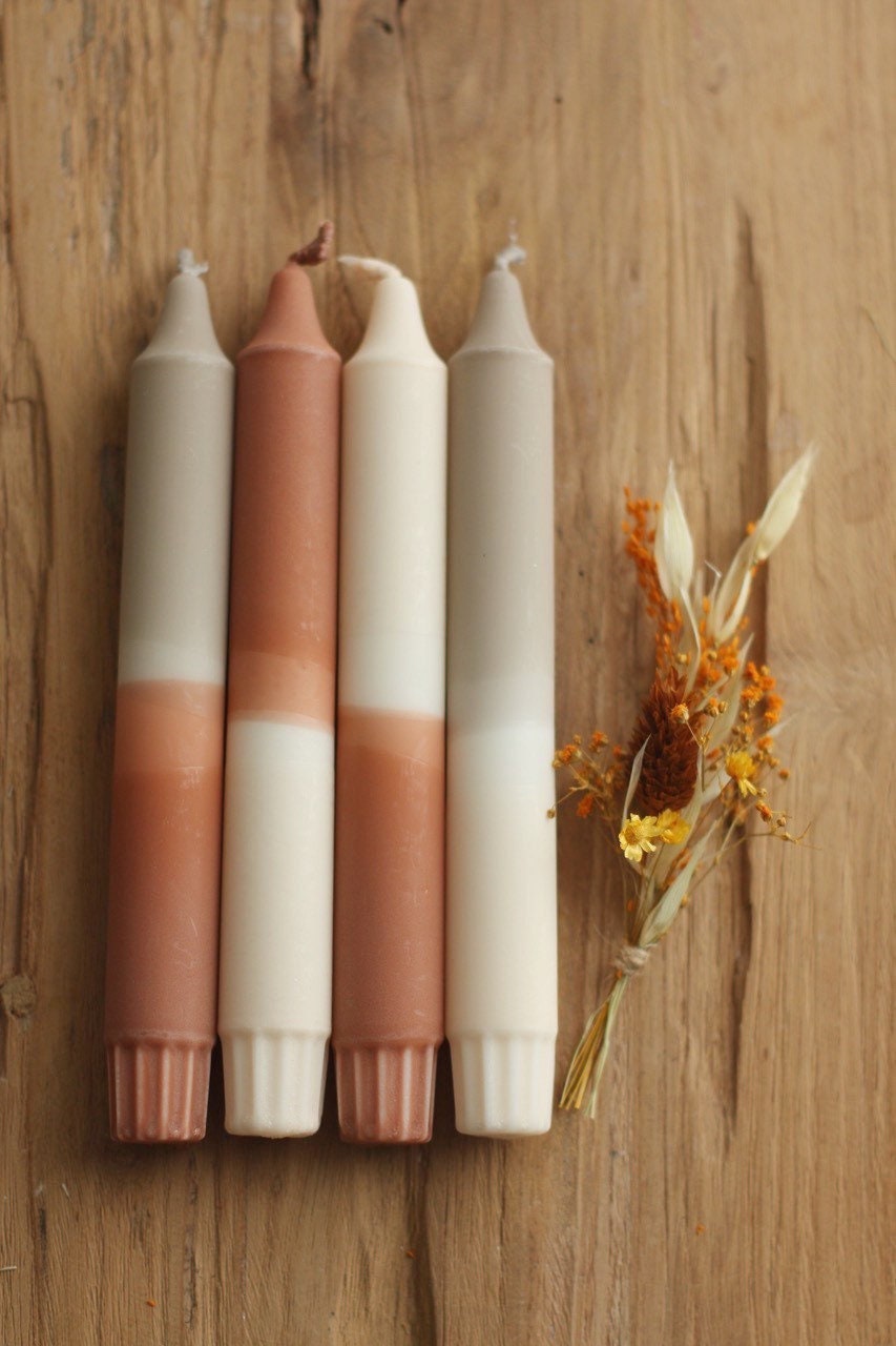 Dip Dye Taper Candles Set of 4