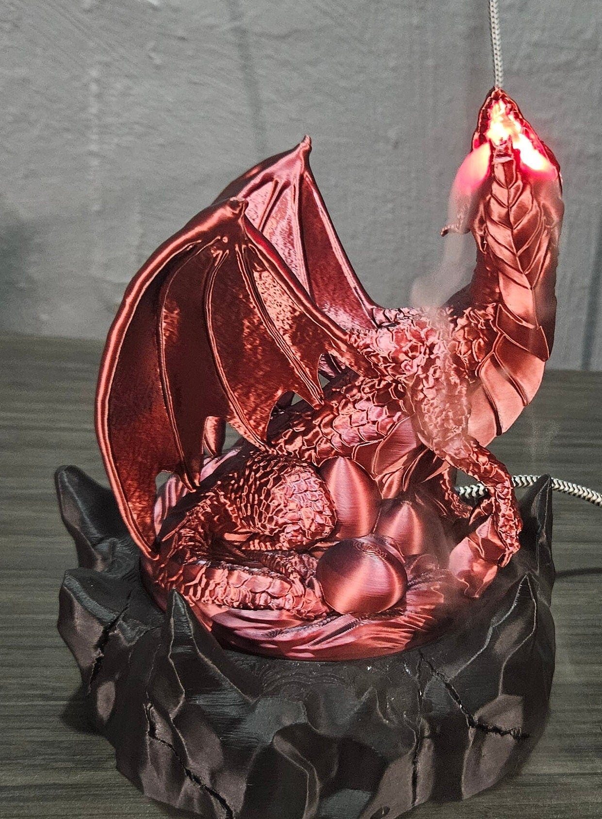 Fire-Breathing Dragon Humidifier - 3D Printed Decorative Lamp with Mist & LED Light Effects
