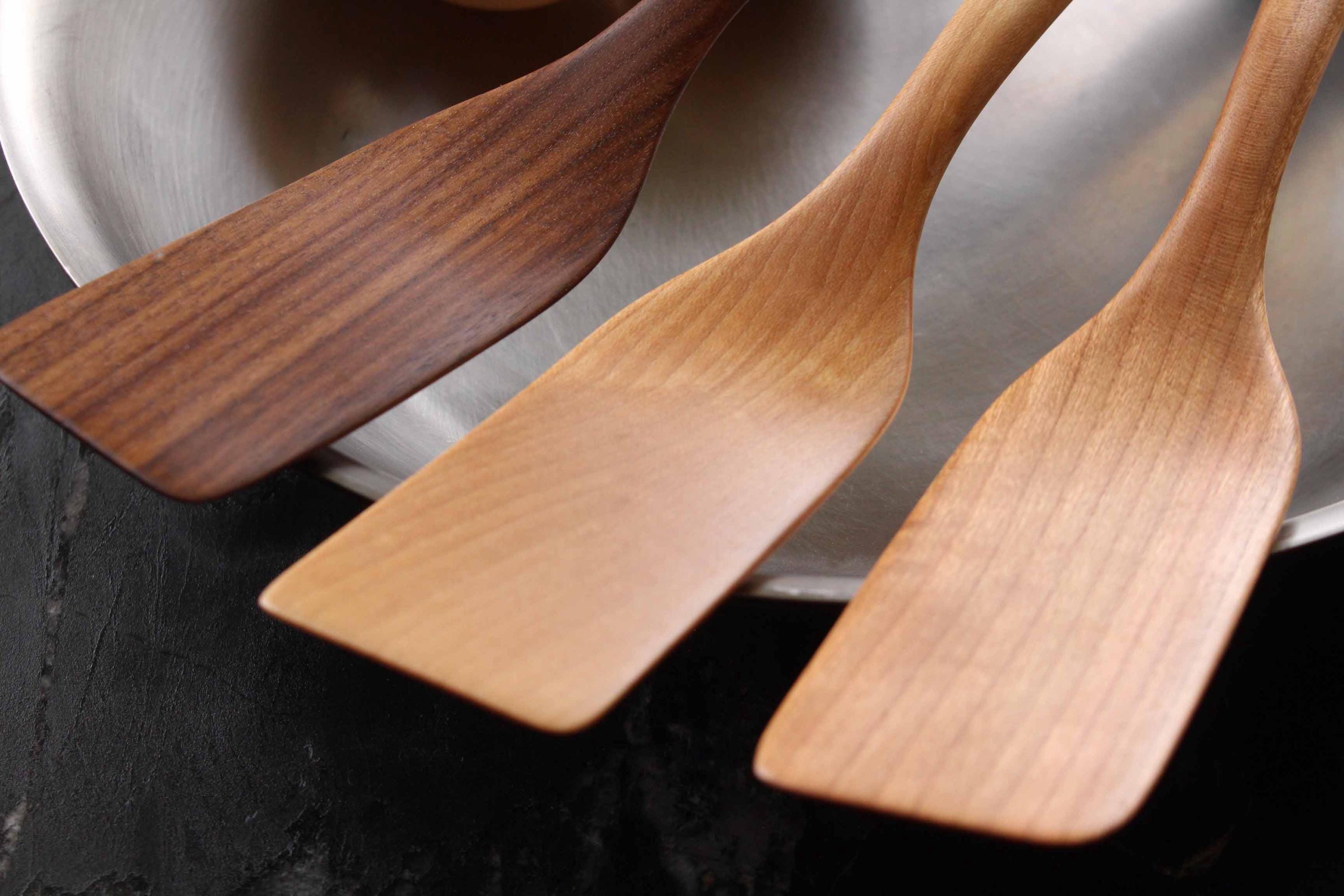 Handmade Wooden Micro Spatula in Walnut, Cherry, and Maple