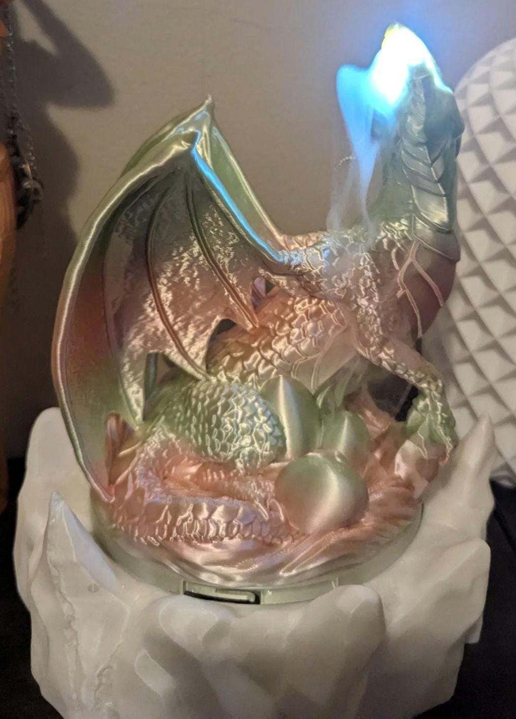 Fire-Breathing Dragon Humidifier - 3D Printed Decorative Lamp with Mist & LED Light Effects