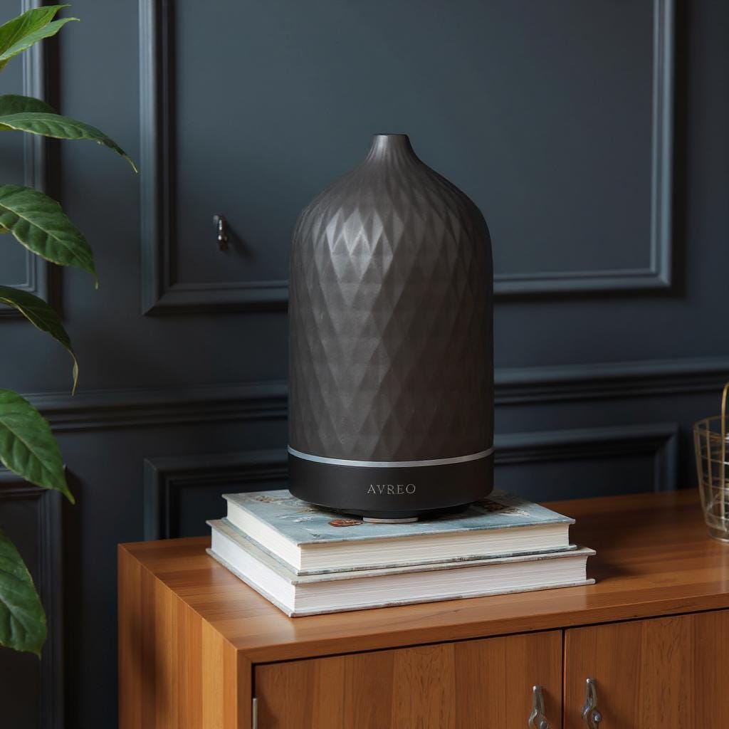 Black Diamond Ceramic Essential Oil Diffuser, 160 ML