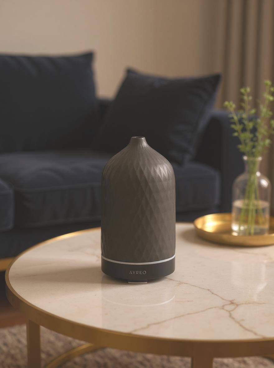 Black Diamond Ceramic Essential Oil Diffuser, 160 ML