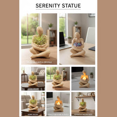 The Stillness Bowl™ 5 Inch Meditation Statue | Minimalist Zen Decor, LED Candle Holder, Catchall