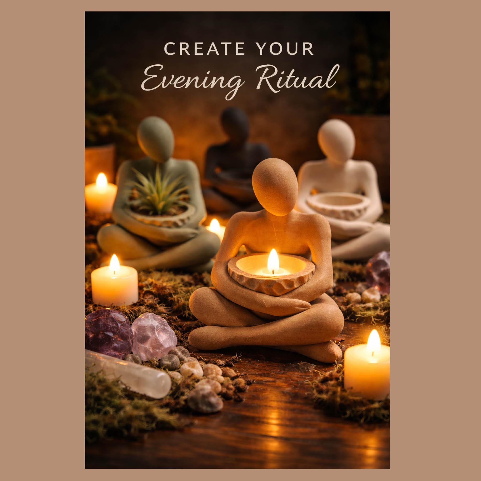 The Stillness Bowl™ 5 Inch Meditation Statue | Minimalist Zen Decor, LED Candle Holder, Catchall