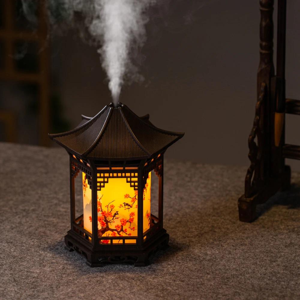 Chinese Pavilion Humidifier with Night Light – Ultrasonic Mist Diffuser Home Decor