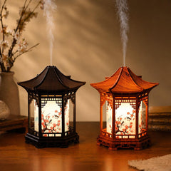 Chinese Pavilion Humidifier with Night Light – Ultrasonic Mist Diffuser Home Decor