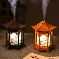 Chinese Pavilion Humidifier with Night Light – Ultrasonic Mist Diffuser Home Decor