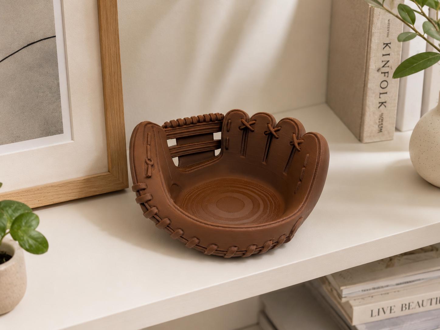 Baseball Glove Bowl, Vintage Baseball Catchall Tray, Sports Desk Organizer