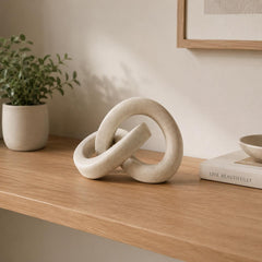 Nordic Style Resin Artistic Knot Ornament - Minimalist Home Decor Sculpture, Abstract Art Interlocking Loops for Living Room Office