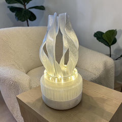 Sculptural Flame Humidifier Diffuser with LED Ambient Light