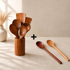 7-Piece Teak Wood Kitchen Utensil Set