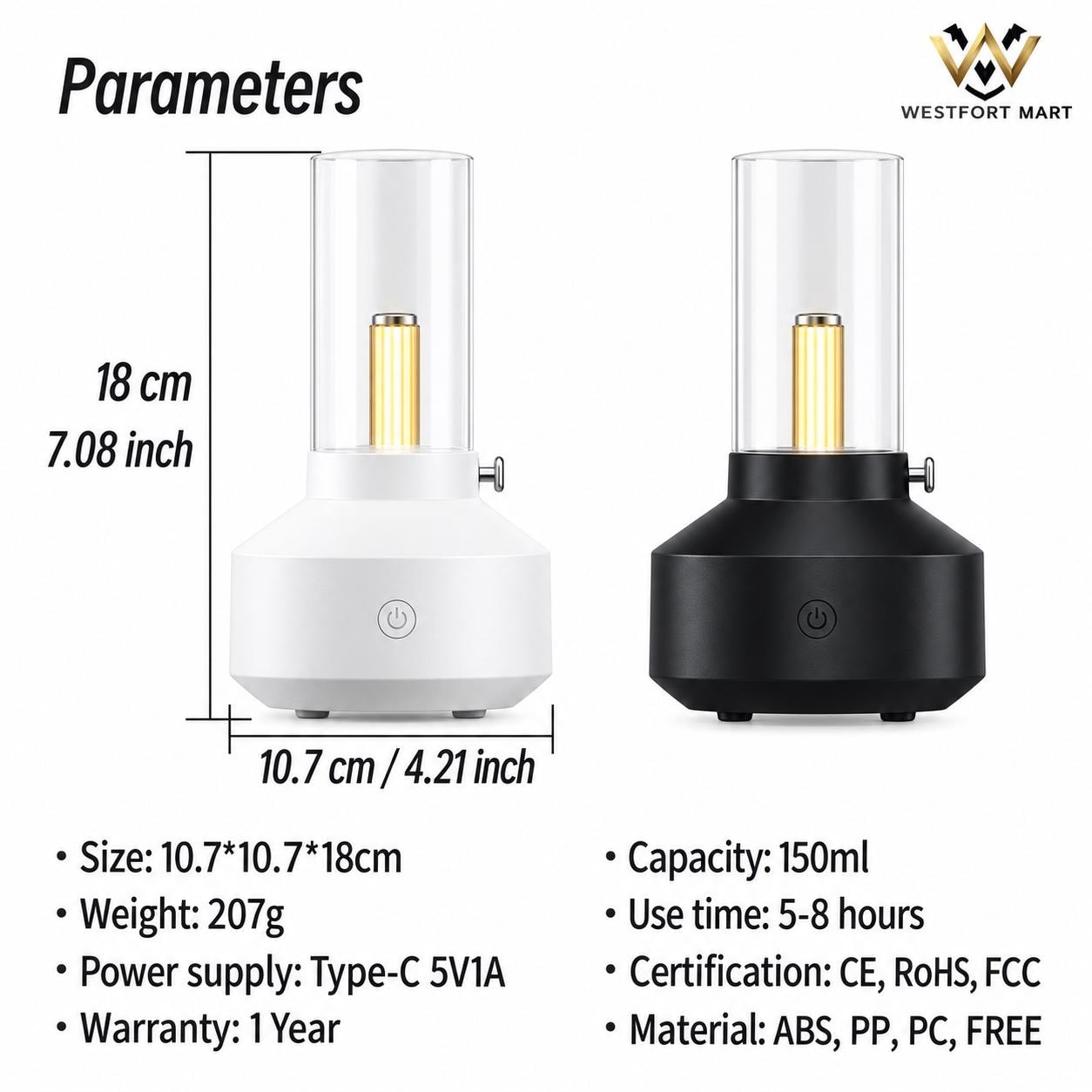 Retro Lamp Aroma Diffuser, Ultrasonic Essential Oil Humidifier with USB Power