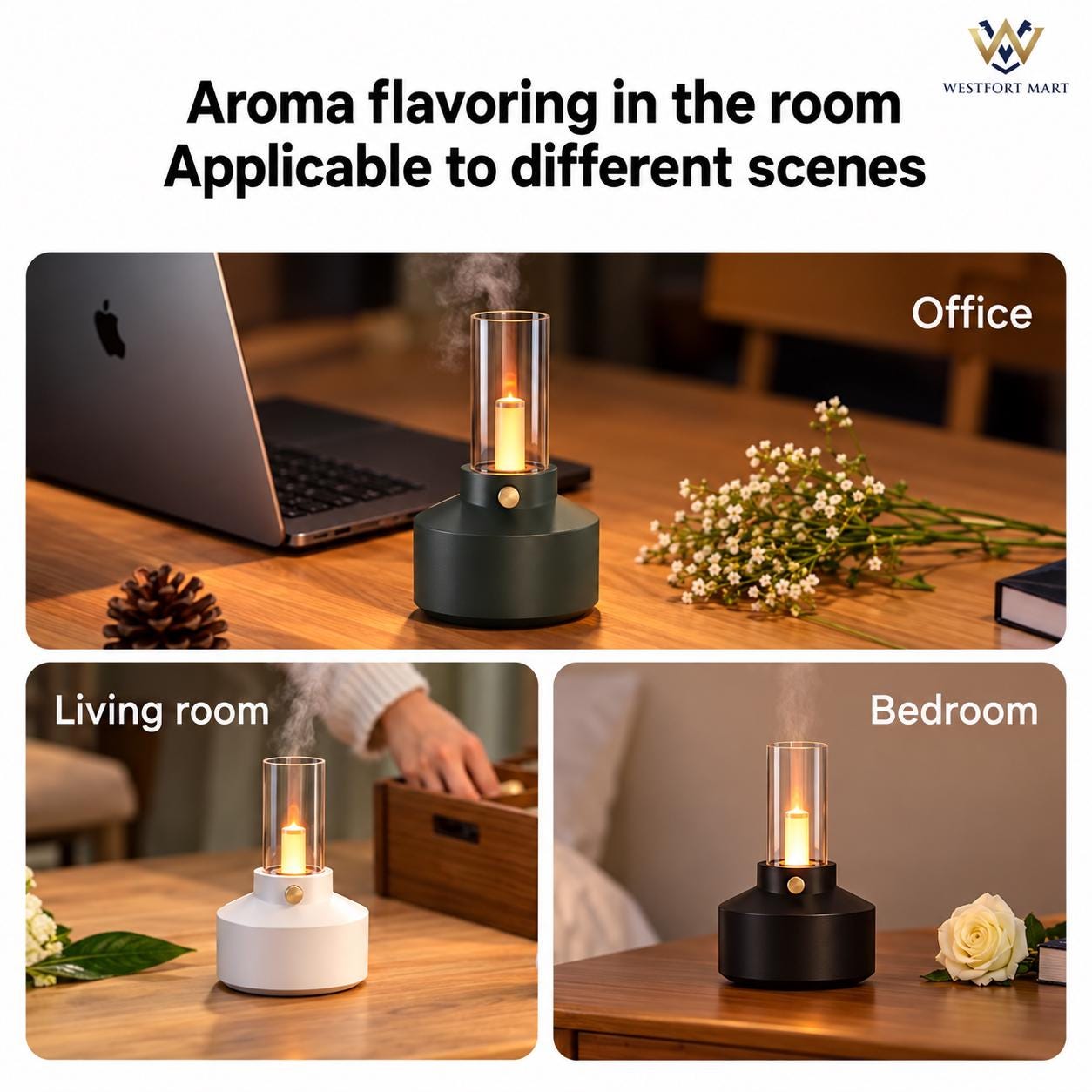 Retro Lamp Aroma Diffuser, Ultrasonic Essential Oil Humidifier with USB Power